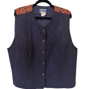 Pendleton Vintage Blue & Paisley Vest, 18w